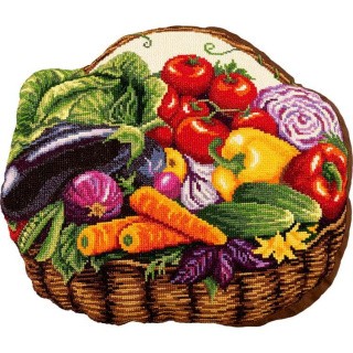 Набор для вышивания «Подушка Овощная корзинка»