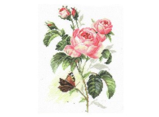 Набор для вышивания «Роза и бабочка»
