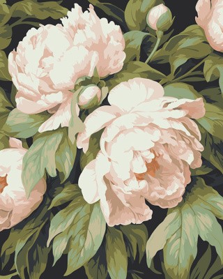 Картина по номерам «Цветы: Пионы в пастельных тонах»