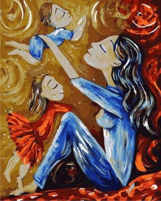 Картина по номерам «Мать с детьми» Картина по номерам «Мать с детьми»