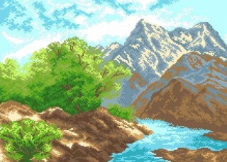Рисунок на ткани «Горное местечко» Рисунок на ткани «Горное местечко»