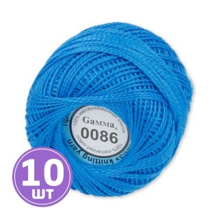 Пряжа Gamma Ирис (0086), ярко-синий, 10 шт. по 10 г