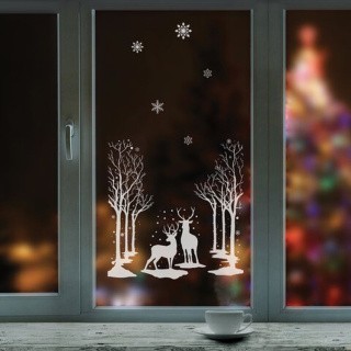 Украшение для окон и стекла «Ночь в зимнем лесу»