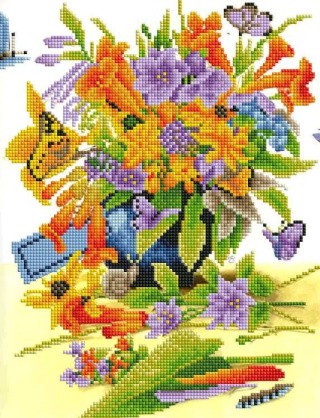 Алмазная вышивка «Бабочки на букете» Алмазная вышивка «Бабочки на букете»
