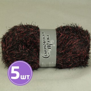 Пряжа Семеновская Holiday grass (588), черный-красный 5 шт. по 100 г Пряжа Семеновская Holiday grass (588), черный-красный 5 шт. по 100 г