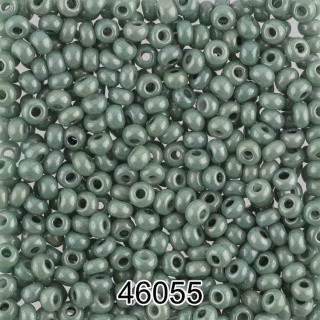 Бисер Чехия круглый 7, 10/0, 2,3 мм, 500 г, цвет: 46055 грязно-зеленый