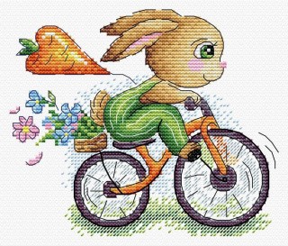 Набор для вышивания «Зайчик-велосипедист»