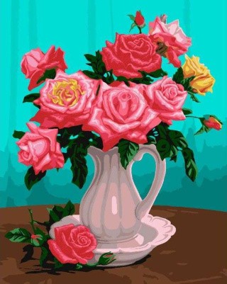 Картина по номерам по дереву «Садовые розы»