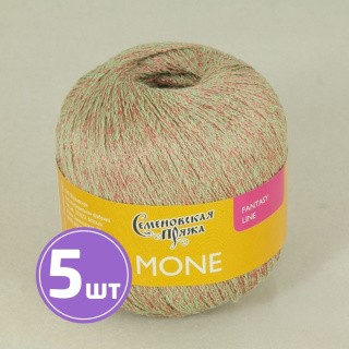 Пряжа Семеновская пряжа Mone (17935), светло-зеленый-коралп, 5 шт. по 100 г Пряжа Семеновская пряжа Mone (17935), светло-зеленый-коралп, 5 шт. по 100 г