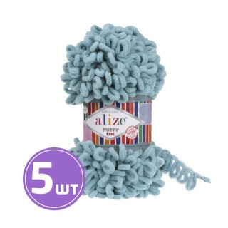 Пряжа ALIZE Puffy Fine 14 (414), лазурный, 5 шт. по 100 г Пряжа ALIZE Puffy Fine 14 (414), лазурный, 5 шт. по 100 г