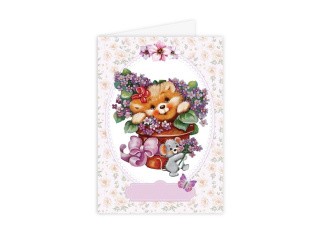Набор для открытки «Медвежонок с цветами»