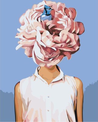 Картина по номерам «Цветочная голова 6»