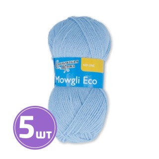 Пряжа Семеновская Mowgli Eco (3), голубой 5 шт. по 50 г Пряжа Семеновская Mowgli Eco (3), голубой 5 шт. по 50 г