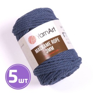 Пряжа YarnArt Macrame rope 3 мм (761), синий меланж, 5 шт. по 250 г