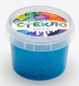 Слайм «Стекло» с голубыми блестками, 100 гр
