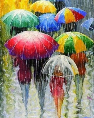 Картина по номерам «Дождь и люди»