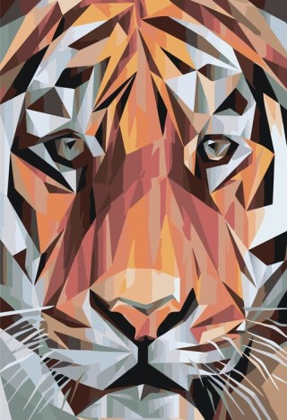 Картина по номерам «Геометрический тигр»