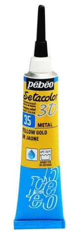 Контур по ткани «металлик» PebeoSetacolor 3D, под желтое золото, 20 мл