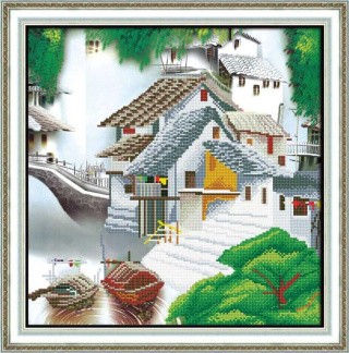 Алмазная вышивка «Китайская деревня» Алмазная вышивка «Китайская деревня»