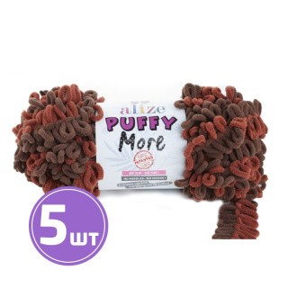 Пряжа ALIZE Puffy More (6290), терракот-коричневый, 5 шт. по 150 г Пряжа ALIZE Puffy More (6290), терракот-коричневый, 5 шт. по 150 г