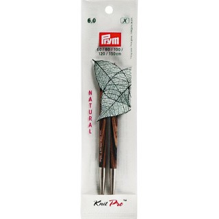 Спицы съемные длинные «Natural», береза, d 6 мм, 11.6 см, Prym