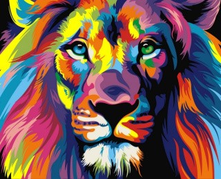 Алмазная вышивка «Красочный лев»