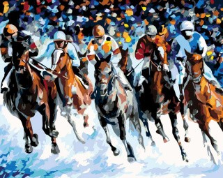Картина по номерам «Скачки» Картина по номерам «Скачки»
