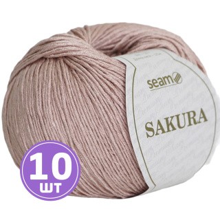 Пряжа SEAM SAKURA (Сакура) (90), молочный шоколад, 10 шт. по 50 г