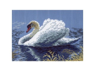 Рисунок на канве «Лебедь-кликун»