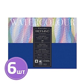 Альбом для акварели «Watercolour», 300 г/м2, 36x48 см, склейка с одной стороны, 6 шт. по 12 л., Fabriano