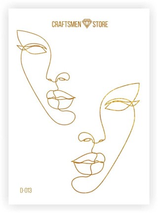 Наклейка серия Line Art, цвет фольги: gold, Craftsmen.store