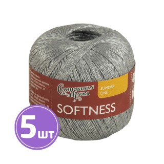 Пряжа Семеновская Softness (Нежность) (171502), серый+В, 5 шт. по 100 г Пряжа Семеновская Softness (Нежность) (171502), серый+В, 5 шт. по 100 г