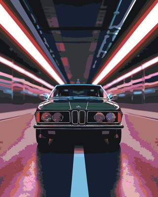 Картина по номерам «Машина BMW ретро неон 40х50» Картина по номерам «Машина BMW ретро неон 40х50»