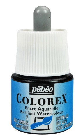Акварельные чернила Pebeo Colorex (синий светлый), 45 мл Акварельные чернила Pebeo Colorex (синий светлый), 45 мл