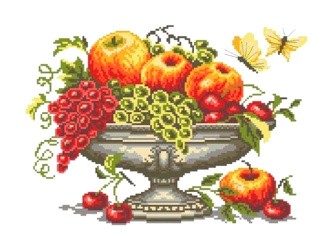 Рисунок на ткани «Ваза с фруктами»