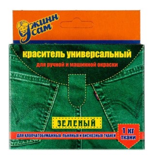 Краситель для ткани Джинн Сам цвет: зеленый, 20 г, Технохим Краситель для ткани Джинн Сам цвет: зеленый, 20 г, Технохим