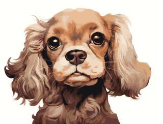 Картина по номерам «Собака Спаниель милый щенок 2»