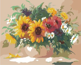 Картина по номерам «Цветы в вазе»