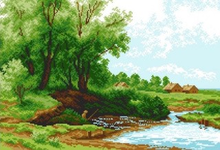 Рисунок на ткани «Пейзаж»