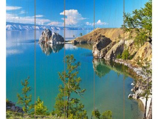 Картина по номерам по дереву Paintboy «Озеро Байкал»