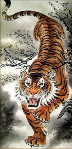 Алмазная вышивка «Тигр на охоте»