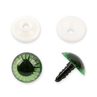 Глаза пластиковые с фиксатором (с лучиками), зеленые, d 20 мм, 50 шт., HobbyBe