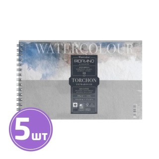 Альбом для акварели «Watercolour Studio Torchon», 300 г/м2, 13,5х21 см, на спирали, 5 шт. по 12 л., Fabriano