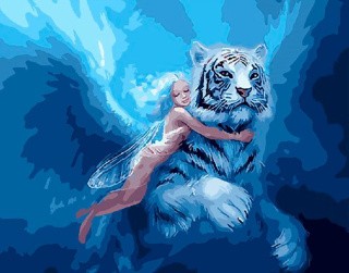 Картина по номерам «Фея и тигр»