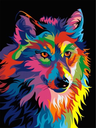 Алмазная вышивка «Красочный волк»