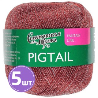 Пряжа Семеновская Pigtail (4353), белый-терракот 5 шт. по 100 г Пряжа Семеновская Pigtail (4353), белый-терракот 5 шт. по 100 г