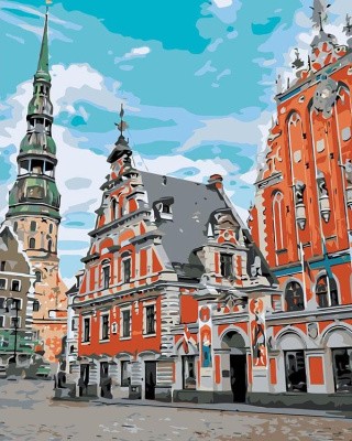 Картина по номерам «Ратушная площадь. Рига» Картина по номерам «Ратушная площадь. Рига»