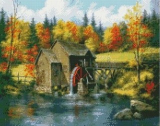 Алмазная вышивка «Водяная мельница» Алмазная вышивка «Водяная мельница»