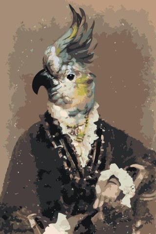 Картина по номерам «Джентельмен-попугай»