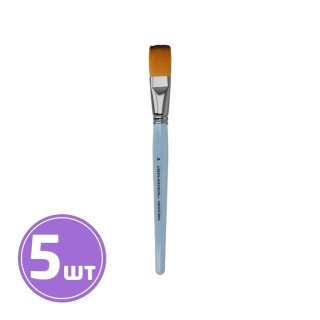 Кисть синтетика №24, плоская, 5 шт., короткая ручка, Vista-Artista